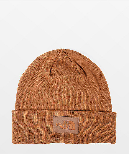 north face brown beanie