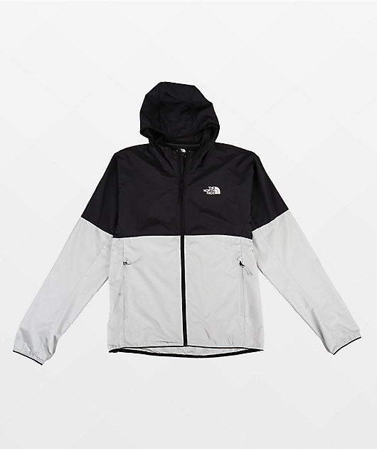 Black and white north face deals windbreaker