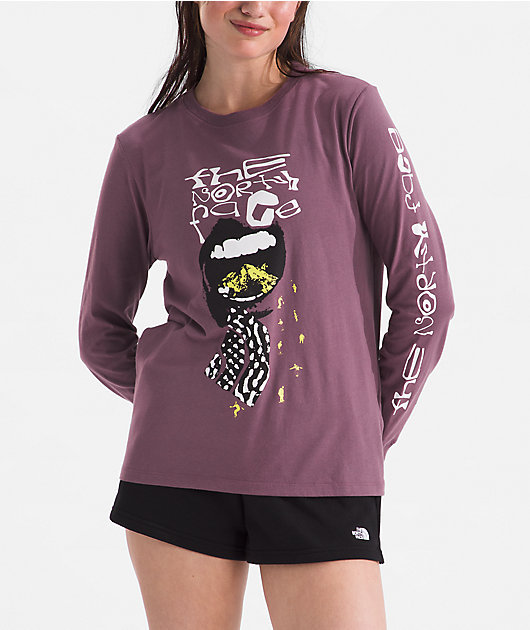 The North Face Snow Midnight Mauve Long Sleeve T-Shirt | Zumiez