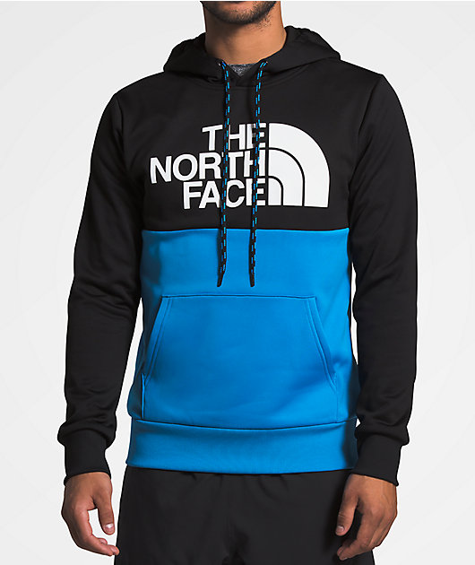 black and blue north face hoodie