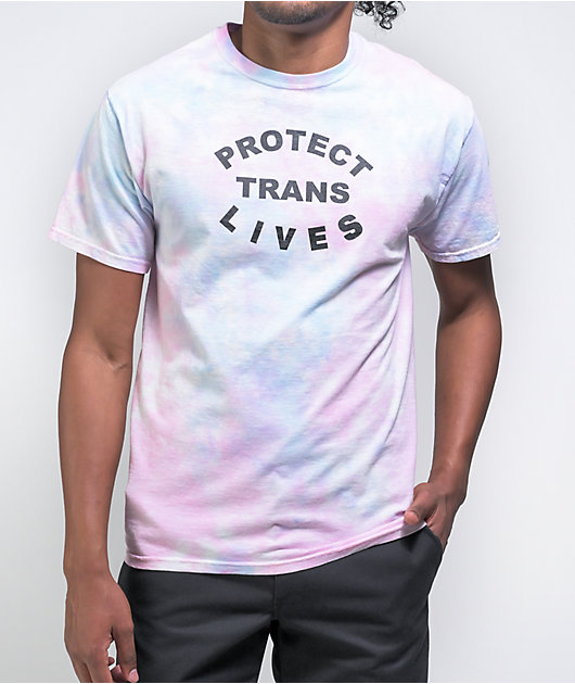 The Phluid Protect Trans Lives Blue & Pink Tie Dye T-Shirt