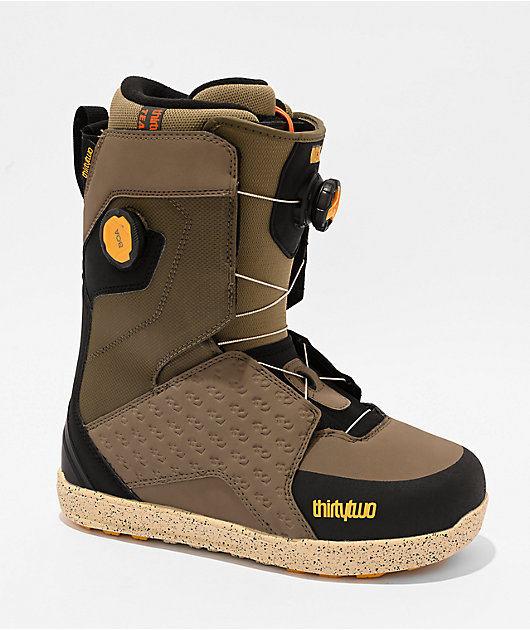 ThirtyTwo Bradshaw Lashed Double BOA Olive & Black Snowboard Boots 2026