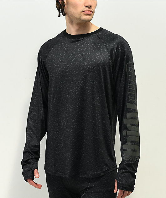 Gymshark Element Baselayer Long Sleeve Top - Grey Print