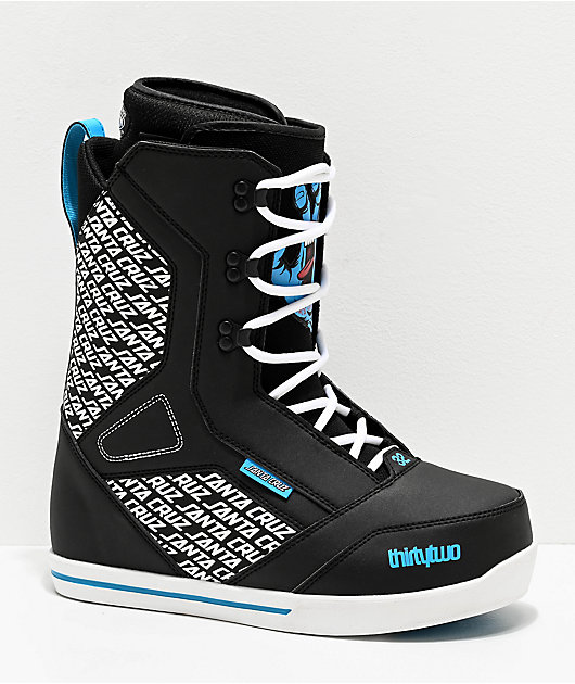 Thirty Two 86 Santa Cruz Snowboard Boots Mens Sz 11 Black/Blue/White 32 