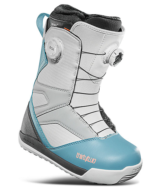 ThirtyTwo Women s STW Double BOA Blue Grey White Snowboard Boots 2025 Zumiez