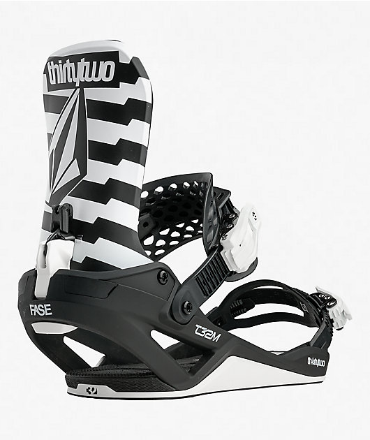 thirtytwo 32 FASE VOLCOM柄 ThirtyTwo x Volcom T32M Fase® Black & White Snowboard Bindings