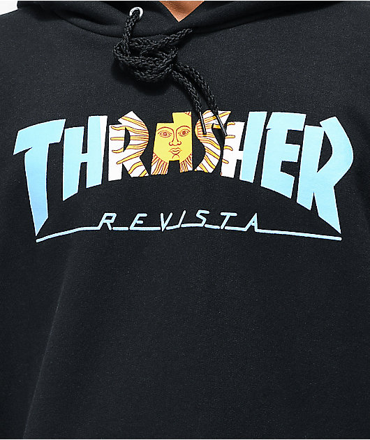 Thrasher Argentina sudadera con capucha negra