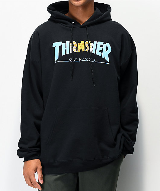Thrasher Argentina sudadera con capucha negra
