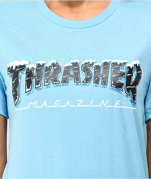 Thrasher Black Ice Light Blue T-Shirt