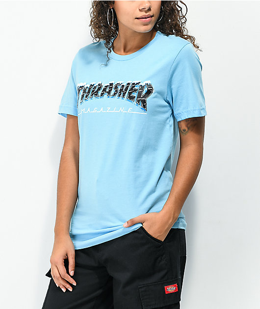 Thrasher Black Ice Light Blue T-Shirt