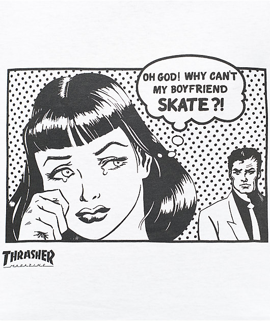 Thrasher Boyfriend camiseta blanca