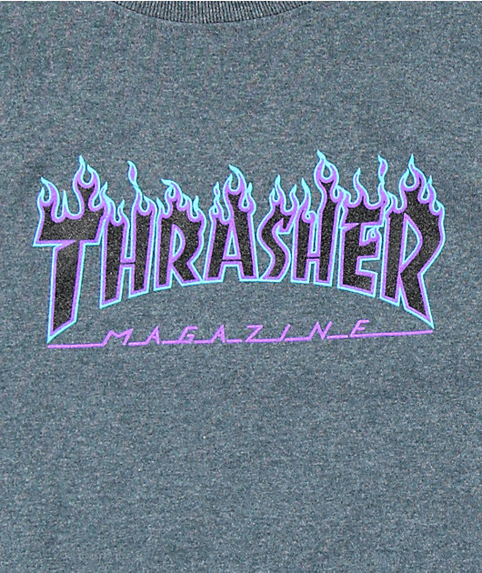 Thrasher Boys Flame Logo Purp T-Shirt