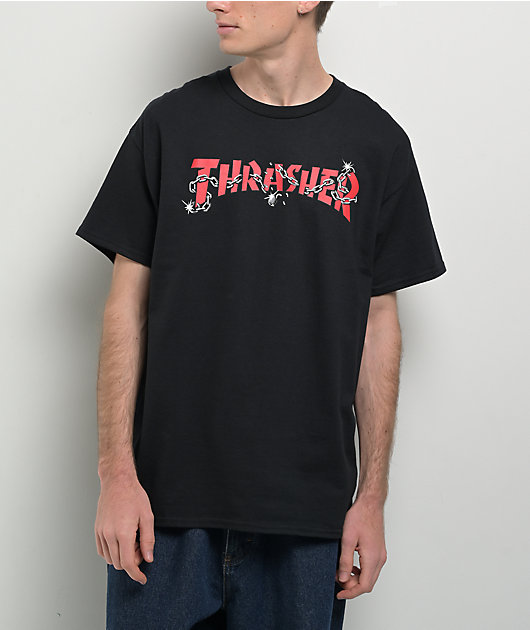 ★Thrasher Chains Mens Tee 関税込★ Thrasher Chains Black T-Shirt | Zumiez