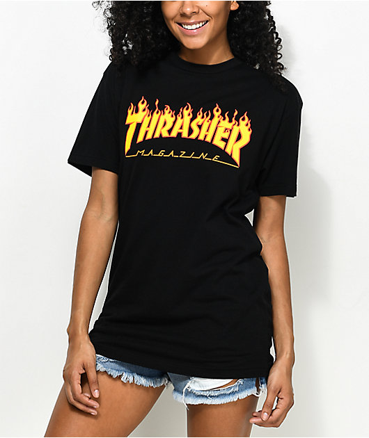 oversized thrasher t shirt dress Thrasher Flame Logo T-Shirt