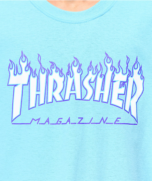 Thrasher Flame Sky camiseta azul