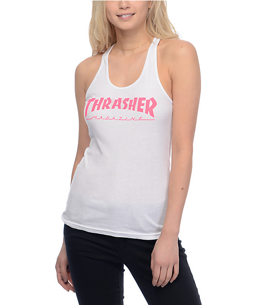 Thrasher Girls Magazine White Logo Tank Zumiez