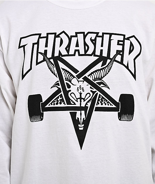 Thrasher Goat Destroy White Long Sleeve T-Shirt