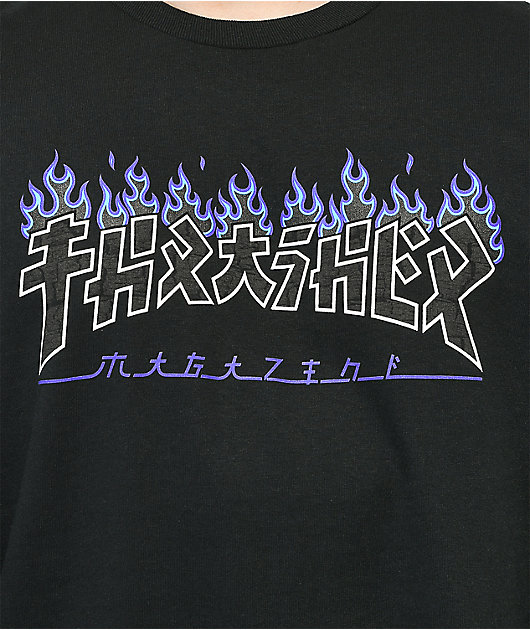 Thrasher Godzilla Charred Black Long Sleeve T-Shirt