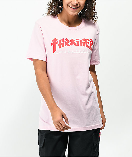 Thrasher Godzilla camiseta rosa
