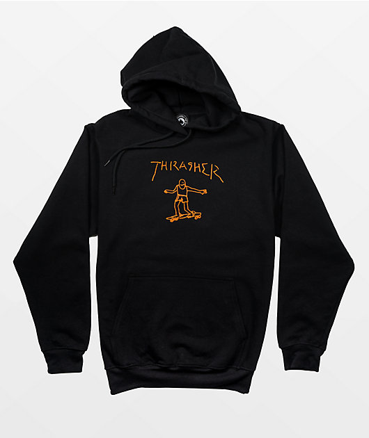 Thrasher Gonz Logo Black \u0026 Orange Hoodie | Zumiez