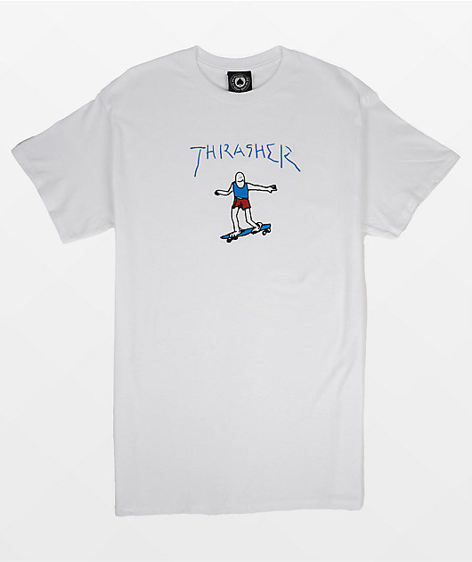 Thrasher Gonz White, Red Blue T-Shirt Zumiez