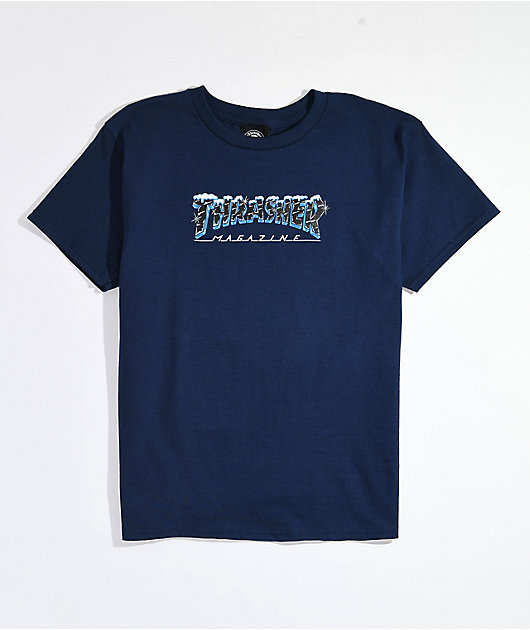 Thrasher Ice camiseta azul marino para niños