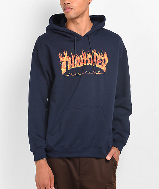 Thrasher Inferno Navy Hoodie Zumiez
