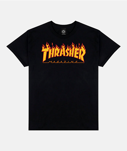 Thrasher Kids Flame Black T-Shirt