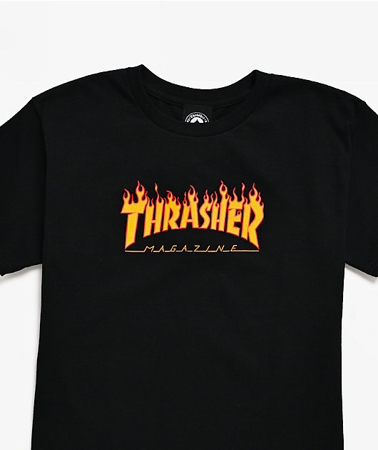 Thrasher Kids Flame Black T-Shirt