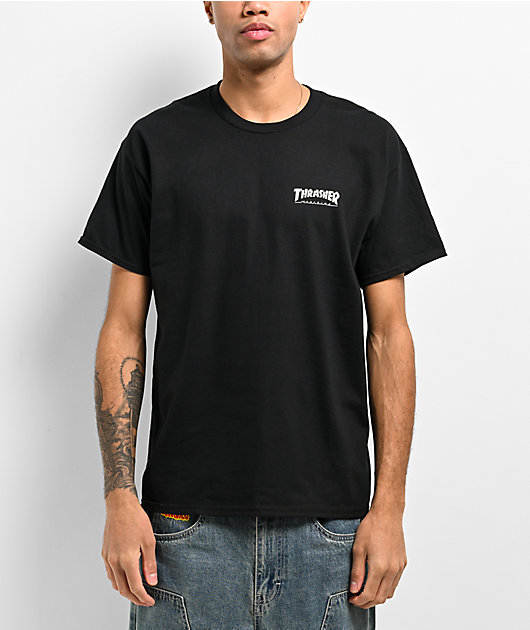 Thrasher Little Logo Black T-Shirt | Zumiez