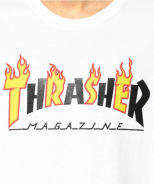 Thrasher Mag Flame White T-Shirt