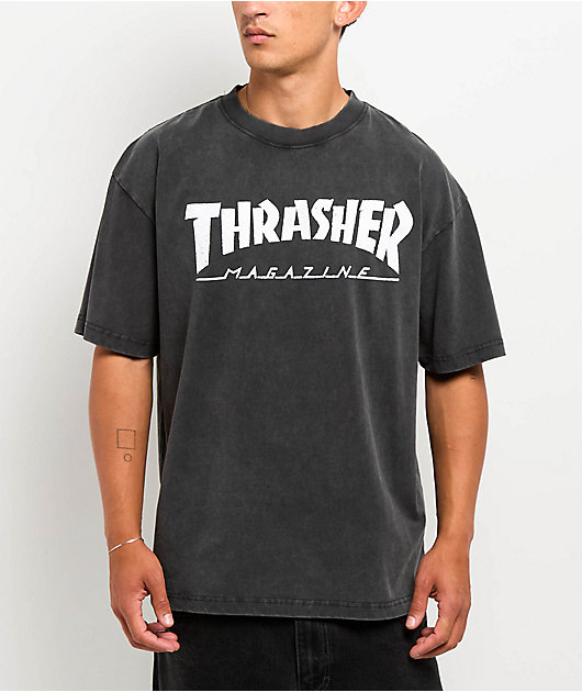 Thrasher Mag Logo Black Wash T-Shirt | Zumiez