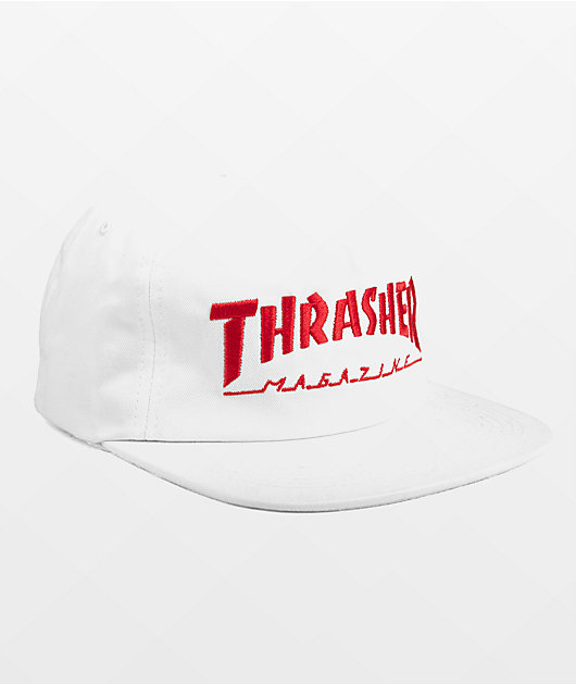 Thrasher Mag Logo White Snapback Hat | Zumiez