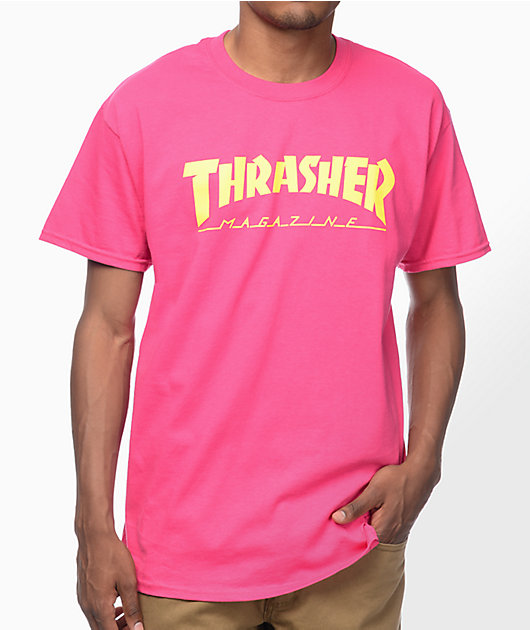black and red thrasher shirt