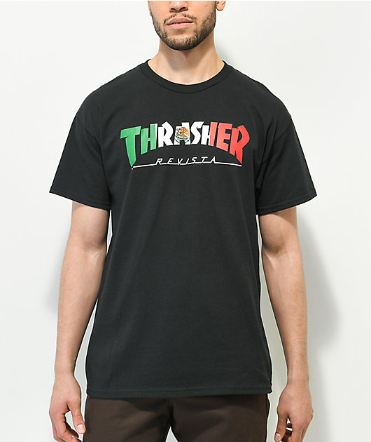 Thrasher Mexico Logo Black T-Shirt | Zumiez