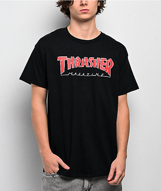 THRASHER モノクロフォト T-shirt Thrasher Outline Black T-Shirt | Zumiez