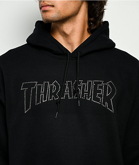 Thrasher Rhinestone Black Hoodie