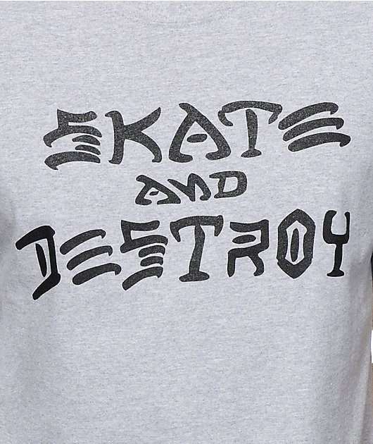 Thrasher Skate And Destroy Grey T-Shirt