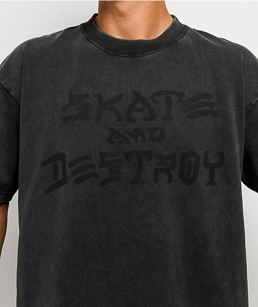 Thrasher Skate N Destroy Black Wash T-Shirt | Zumiez