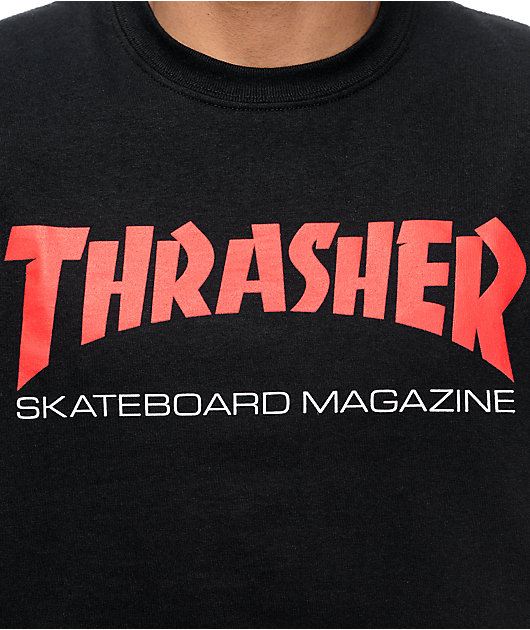 Thrasher Skateboard Magazine Two Tone camiseta negra