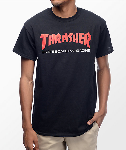 Thrasher Skateboard Magazine Two Tone camiseta negra