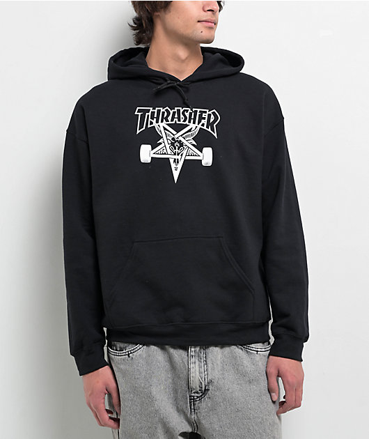 Thrasher Hoodie Black Pull Thrasher Noir Et Blanc Thrasher Flame