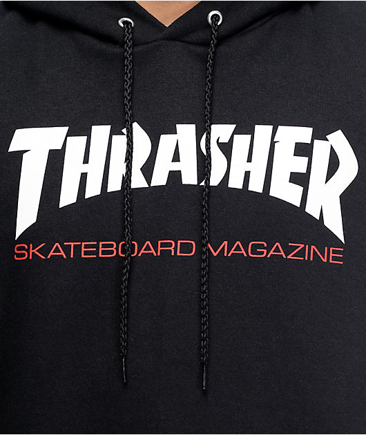 half black and white thrasher hoodie