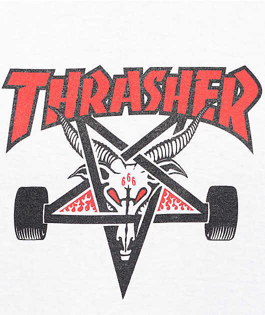 Thrasher Two Town Skategoat camiseta blanca
