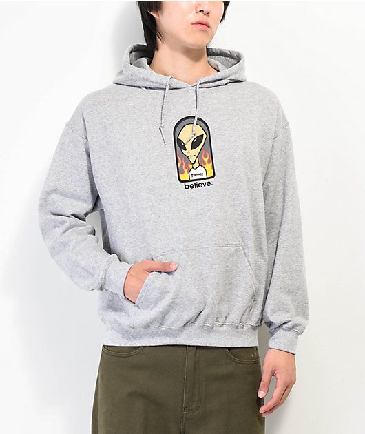 Thrasher x Alien Workshop Believe Grey Hoodie Zumiez