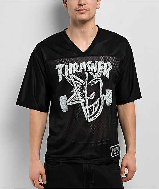 Thrasher x Spitfire Thrash & Burn Black Football Jersey | Zumiez