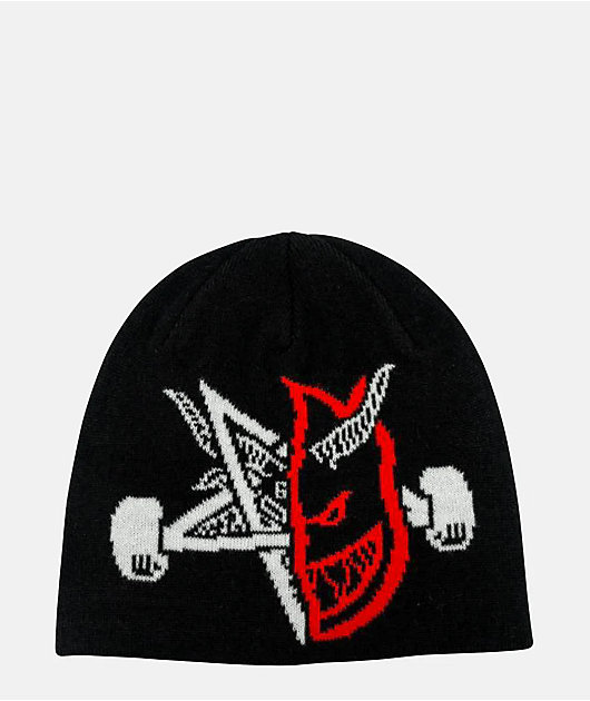 Thrasher x Spitfire Thrash & Burn Black Skully Beanie | Zumiez