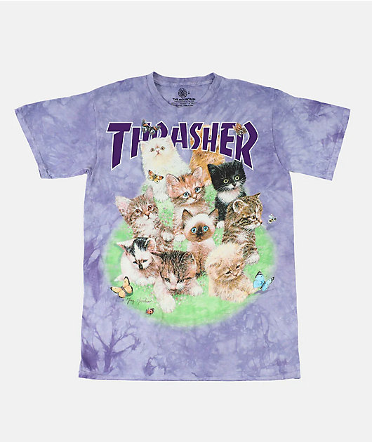 Thrasher x The Mountain Kittens Purple Tie Dye T-Shirt