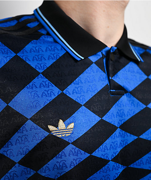 Thrasher x adidas x AFA Blue & Black Soccer Jersey | Zumiez