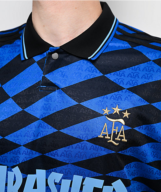 Thrasher x adidas x AFA Blue & Black Soccer Jersey | Zumiez